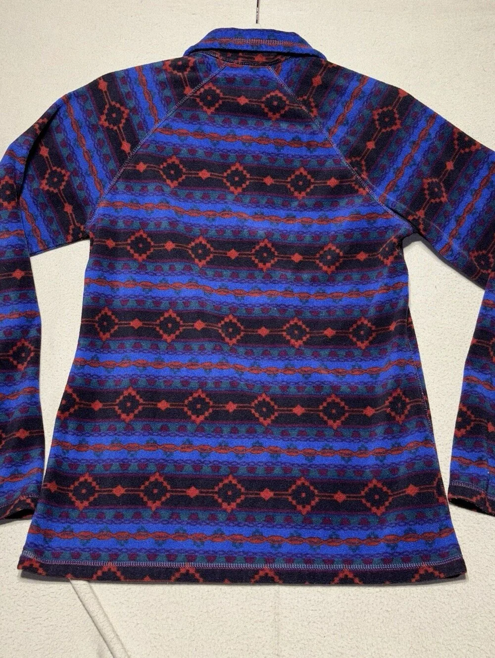 Eddie Bauer Womens Size S Purple Native Aztec Half Zip Pullover Fleece  Sweater